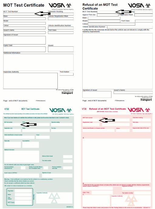 VT20 test certificate