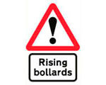 Rising bollards sign