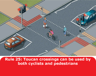 Toucan crossings can be used by both cyclists and pedestrians