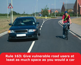 Give vulnerable road users at least as much space as you would a car