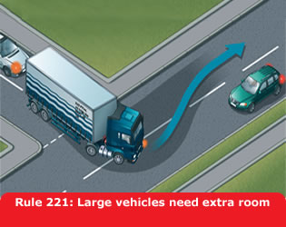 Large vehicles need extra room