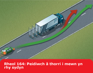 Rheol 164: Peidiwch â thorri i mewn yn rhy sydyn