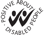 Two ticks disability symbol 'Postive about disabled people'